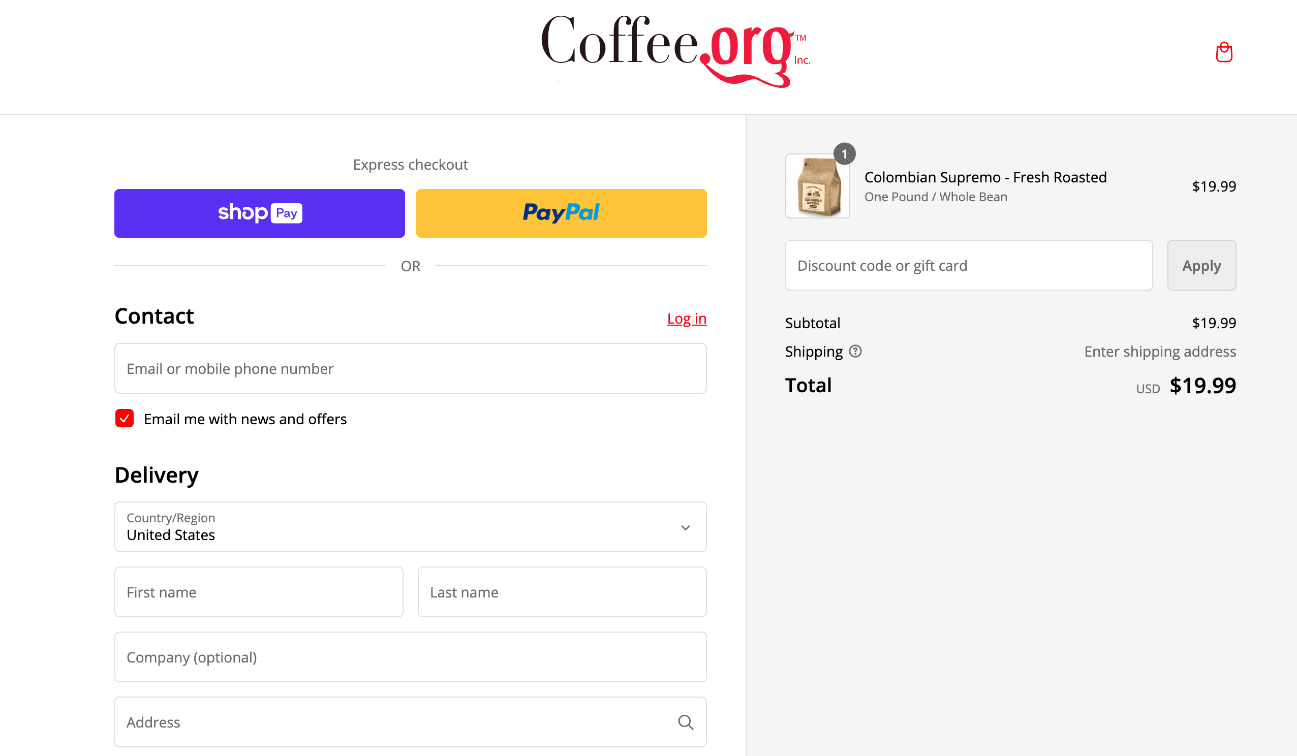 How to apply Coffee.org coupon code